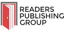 Readers Publishing Group logo dark red on light gray rounded rectangle background
