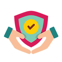Icon showing a document with a lock and shield