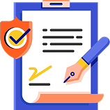 Icon showing a document with a magnifying glass