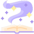 Black and white sword in stone icon with pink circle behind